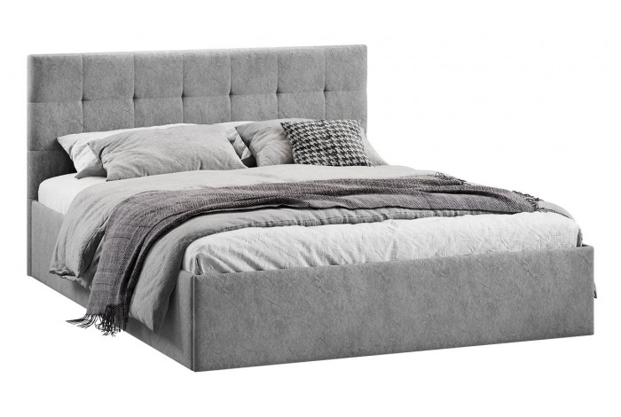 Кровать с ПМ «Джоли» 1400 Тип 1 (с подъемным механизмом) Микровелюр Wellmart Silver