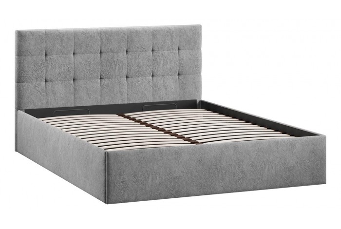 Кровать с ПМ «Джоли» 1400 Тип 1 (с подъемным механизмом) Микровелюр Wellmart Silver