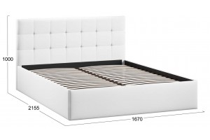 Кровать без ПМ Джоли 1600 Тип 1 (без подъемного механизма) Экокожа Polo white