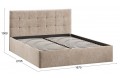 Кровать без ПМ «Джоли» 1600 Тип 1 (без подъемного механизма) Микровелюр Wellmart Dark Beige