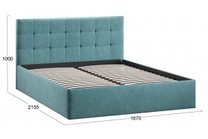 Кровать без ПМ Джоли 1600 Тип 1 (без подъемного механизма) Микровелюр Wellmart Indigo