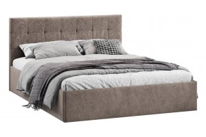 Кровать без ПМ Джоли 1600 Тип 1 (без подъемного механизма) Микровелюр Wellmart Latte
