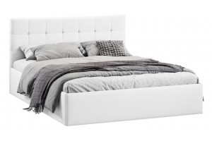 Кровать с ПМ Джоли 1600 Тип 1 (с подъемным механизмом) Экокожа Polo white