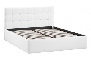 Кровать с ПМ Джоли 1600 Тип 1 (с подъемным механизмом) Экокожа Polo white