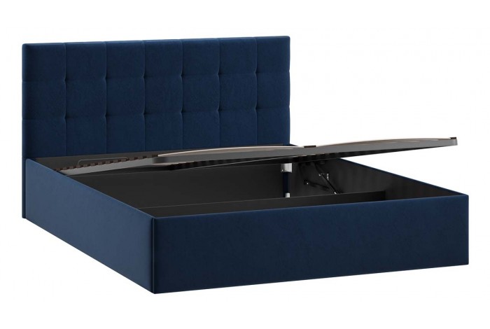 Кровать с ПМ «Джоли» 1600 Тип 1 (с подъемным механизмом) Микровелюр Wellmart Blue