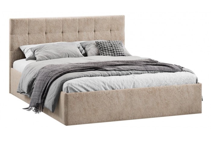 Кровать с ПМ «Джоли» 1600 Тип 1 (с подъемным механизмом) Микровелюр Wellmart Dark Beige