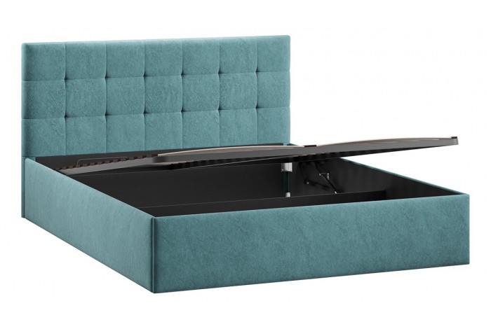 Кровать с ПМ «Джоли» 1600 Тип 1 (с подъемным механизмом) Микровелюр Wellmart Indigo