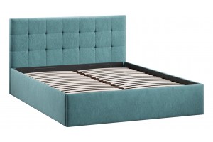 Кровать с ПМ Джоли 1600 Тип 1 (с подъемным механизмом) Микровелюр Wellmart Indigo