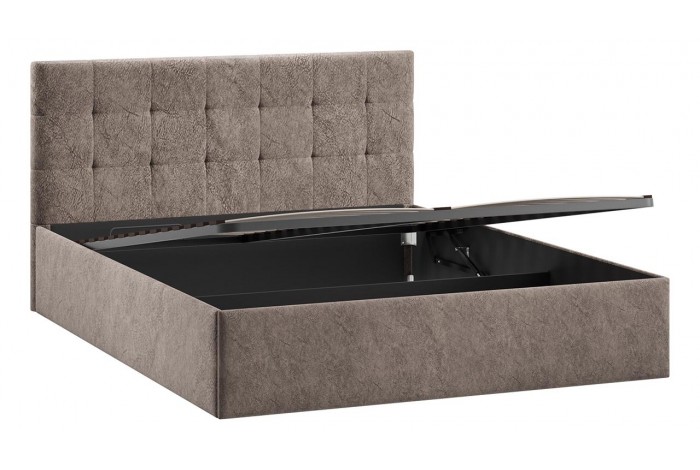 Кровать с ПМ «Джоли» 1600 Тип 1 (с подъемным механизмом) Микровелюр Wellmart Latte