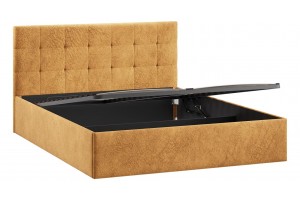 Кровать с ПМ Джоли 1600 Тип 1 (с подъемным механизмом) Микровелюр Wellmart Yellow