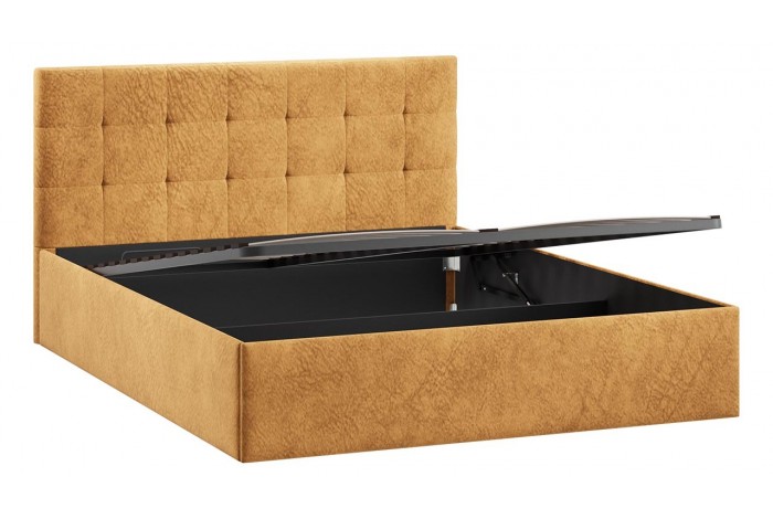 Кровать с ПМ «Джоли» 1600 Тип 1 (с подъемным механизмом) Микровелюр Wellmart Yellow