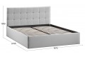 Кровать с ПМ «Джоли» 1600 Тип 1 (с подъемным механизмом) Велюр Confetti Silver