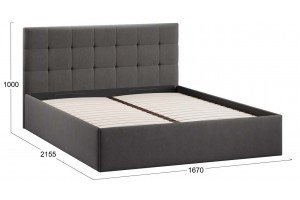Кровать с ПМ Джоли 1600 Тип 1 (с подъемным механизмом) Велюр Графит