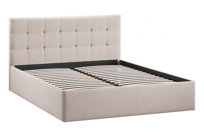 Кровать с ПМ «Джоли» 1600 Тип 1 (с подъемным механизмом) Велюр Мокко светлый