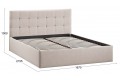 Кровать с ПМ «Джоли» 1600 Тип 1 (с подъемным механизмом) Велюр Мокко светлый