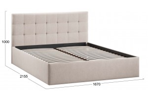 Кровать с ПМ Джоли 1600 Тип 1 (с подъемным механизмом) Велюр Мокко светлый