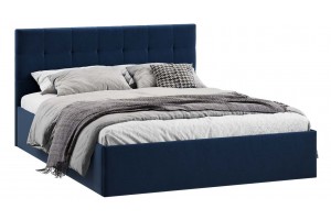 Кровать без ПМ Джоли 1800 Тип 1 (без подъемного механизма) Микровелюр Wellmart Blue