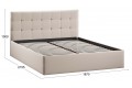 Кровать без ПМ «Джоли» 1800 Тип 1 (без подъемного механизма) Велюр Confetti Cream