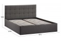 Кровать без ПМ «Джоли» 1800 Тип 1 (без подъемного механизма) Велюр Графит