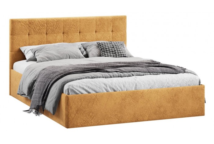 Кровать с ПМ «Джоли» 1800 Тип 1 (с подъемным механизмом) Микровелюр Wellmart Yellow