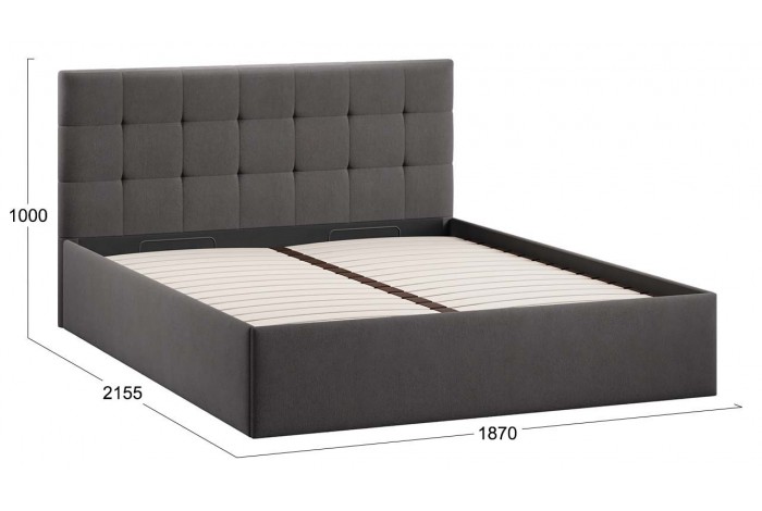 Кровать с ПМ «Джоли» 1800 Тип 1 (с подъемным механизмом) Велюр Графит
