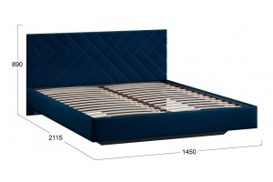 Кровать без ПМ Кевия 1400 Тип 1 (без подъемного механизма) Велюр Confetti Blue
