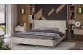 Кровать без ПМ «Кевия» 1400 Тип 1 (без подъемного механизма) Велюр Confetti Cream