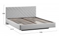 Кровать без ПМ «Кевия» 1400 Тип 1 (без подъемного механизма) Велюр Confetti Silver