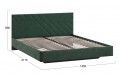 Кровать без ПМ «Кевия» 1400 Тип 1 (без подъемного механизма) Велюр Confetti Deep forest