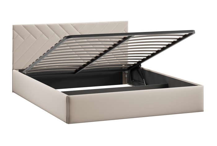 Кровать с ПМ «Кевия» 1400 Тип 1 (с подъемным механизмом и заглушиной) Велюр Confetti Cream