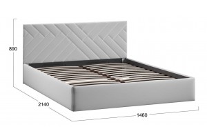 Кровать с ПМ Кевия 1400 Тип 1 (с подъемным механизмом и заглушиной) Велюр Confetti Silver