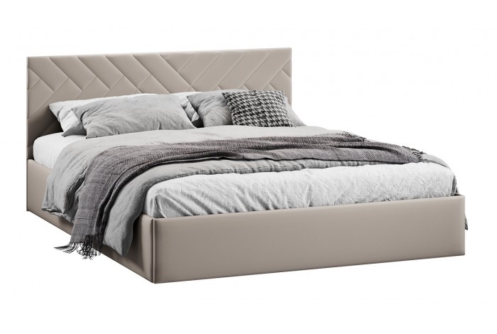 Кровать с ПМ «Кевия» 1400 Тип 1 (с подъемным механизмом и заглушиной) Велюр Confetti Smoke