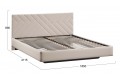Кровать без ПМ «Кевия» 1800 Тип 1 (без подъемного механизма) Велюр Confetti Cream