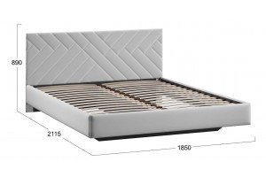 Кровать без ПМ Кевия 1800 Тип 1 (без подъемного механизма) Велюр Confetti Silver