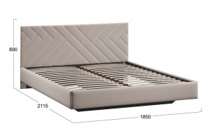 Кровать без ПМ Кевия 1800 Тип 1 (без подъемного механизма) Велюр Confetti Smoke