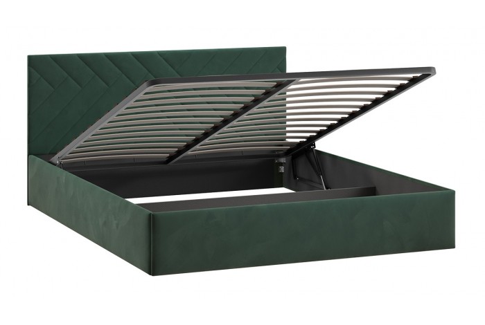 Кровать с ПМ «Кевия» 1800 Тип 1 (с подъемным механизмом и заглушиной) Велюр Confetti Deep forest