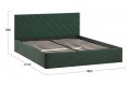 Кровать с ПМ «Кевия» 1800 Тип 1 (с подъемным механизмом и заглушиной) Велюр Confetti Deep forest