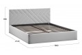 Кровать с ПМ «Кевия» 1800 Тип 1 (с подъемным механизмом и заглушиной) Велюр Confetti Silver