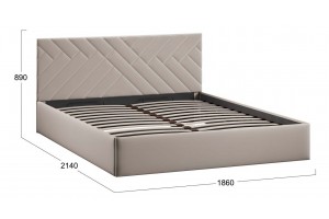 Кровать с ПМ Кевия 1800 Тип 1 (с подъемным механизмом и заглушиной) Велюр Confetti Smoke