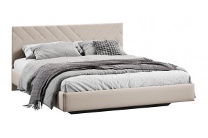Кровать без ПМ Кевия 1600 Тип 1 (без подъемного механизма) Велюр Confetti Cream