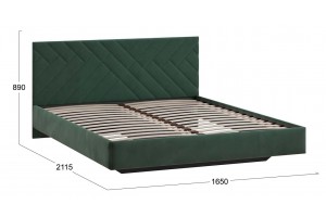 Кровать без ПМ Кевия 1600 Тип 1 (без подъемного механизма) Велюр Confetti Deep forest
