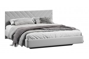 Кровать без ПМ Кевия 1600 Тип 1 (без подъемного механизма) Велюр Confetti Silver