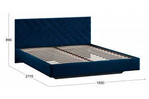 Кровать без ПМ Кевия 1600 Тип 1 (без подъемного механизма) Велюр Confetti Blue