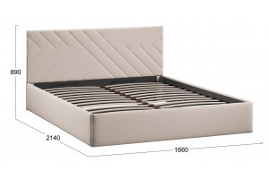 Кровать с ПМ Кевия 1600 Тип 1 (с подъемным механизмом) Велюр Confetti Cream