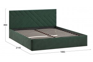 Кровать с ПМ Кевия 1600 Тип 1 (с подъемным механизмом) Велюр Confetti Deep forest