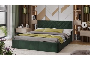 Кровать с ПМ Кевия 1600 Тип 1 (с подъемным механизмом) Велюр Confetti Deep forest