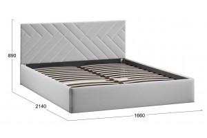 Кровать с ПМ Кевия 1600 Тип 1 (с подъемным механизмом) Велюр Confetti Silver