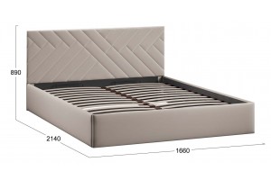 Кровать с ПМ Кевия 1600 Тип 1 (с подъемным механизмом) Велюр Confetti Smoke