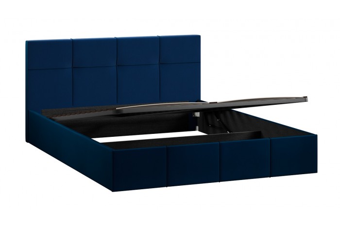 Кровать с ПМ «Лора» 1600 (с подъемным механизмом) Велюр Confetti Blue