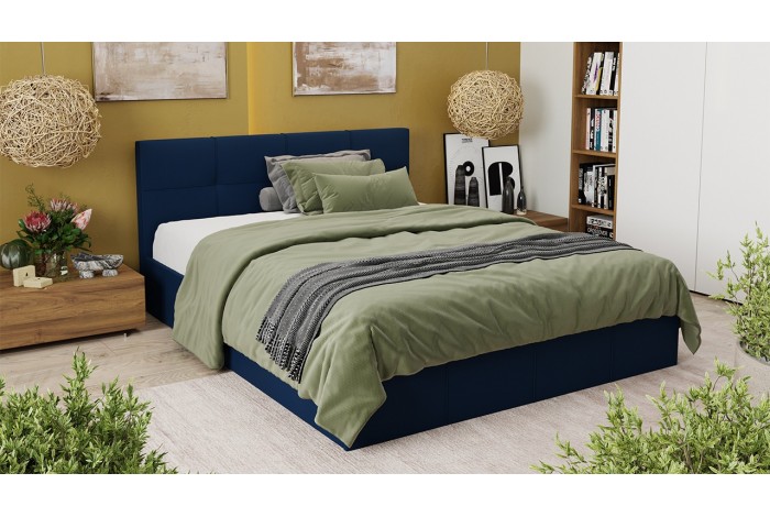 Кровать с ПМ «Лора» 1600 (с подъемным механизмом) Велюр Confetti Blue